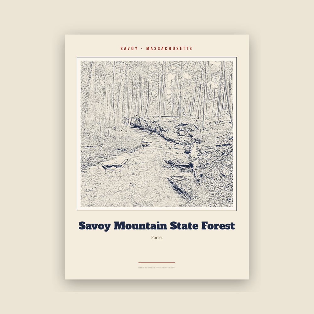 Savoy Savoy Mountain State Forest Landmark Print