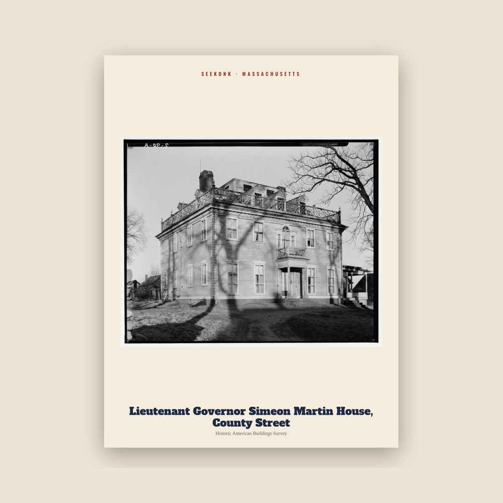 Seekonk Lieutenant Governor Simeon Martin House, County Street Archive Print