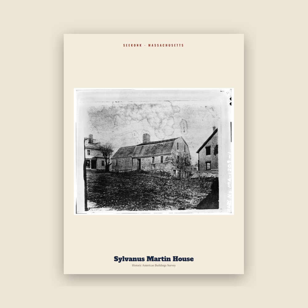 Seekonk Sylvanus Martin House Archive Print