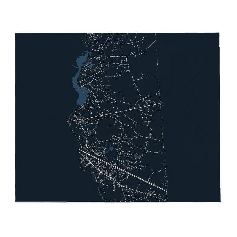 Seekonk Street Map Throw Blanket