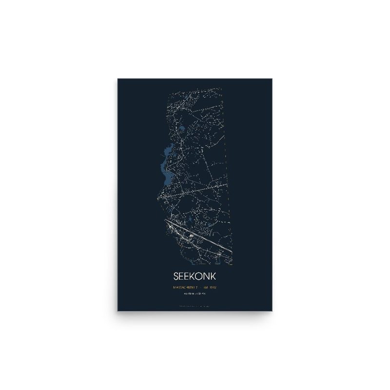 Seekonk Street Map Poster · Midnight