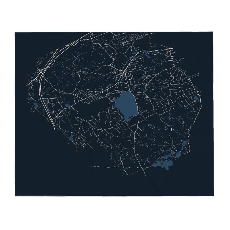 Sharon Street Map Throw Blanket