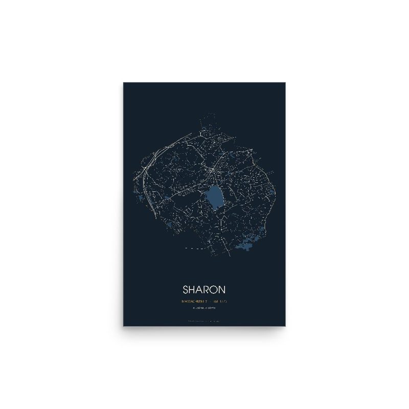 Sharon Street Map Poster · Midnight