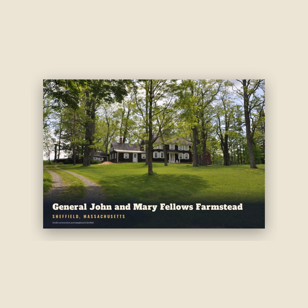 Sheffield General John and Mary Fellows Farmstead Postcard