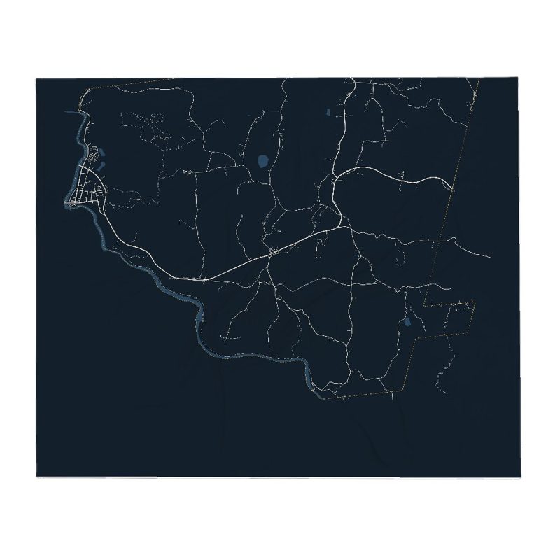 Shelburne Street Map Throw Blanket