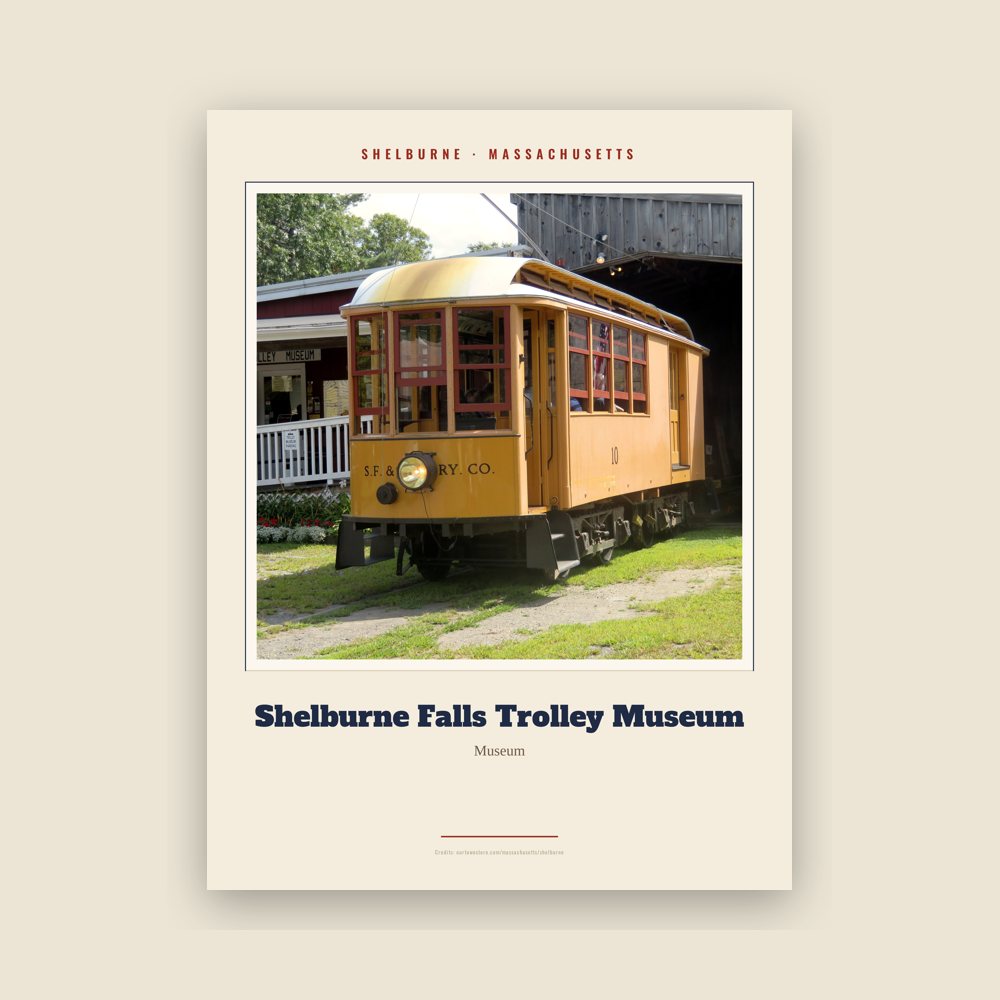 Shelburne Shelburne Falls Trolley Museum Landmark Print