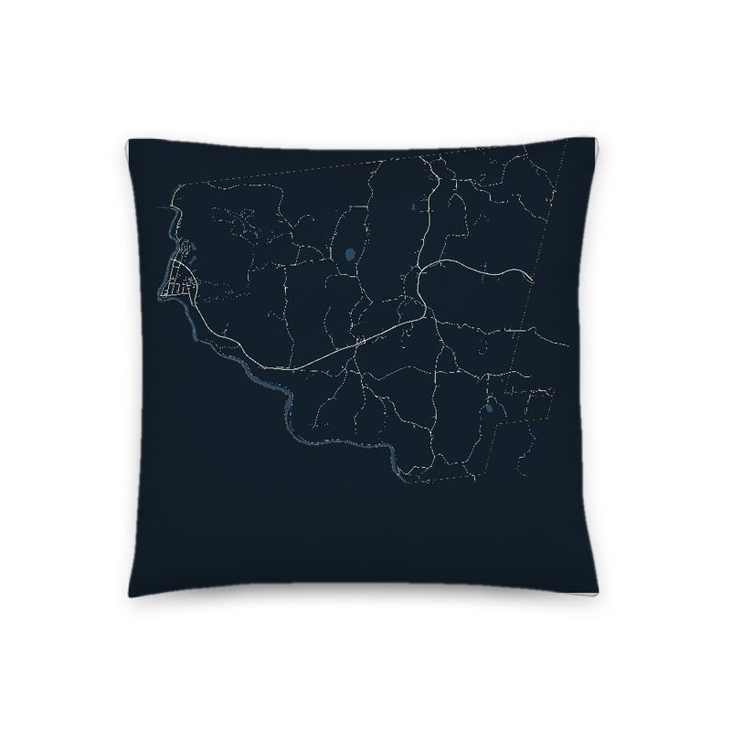 Shelburne Map Throw Pillow