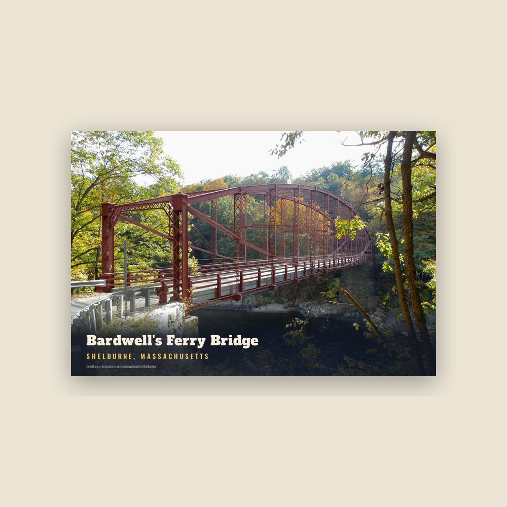 Shelburne Bardwell's Ferry Bridge Postcard