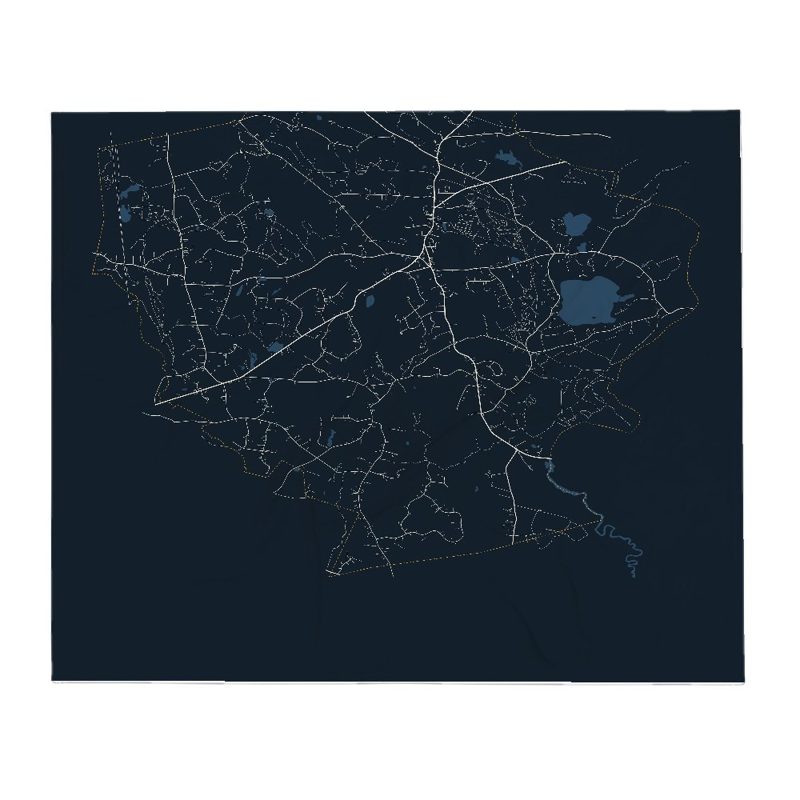 Sherborn Street Map Throw Blanket