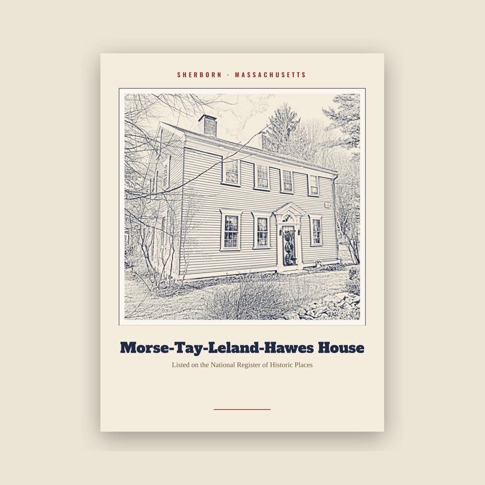 Sherborn Morse-Tay-Leland-Hawes House Landmark Print