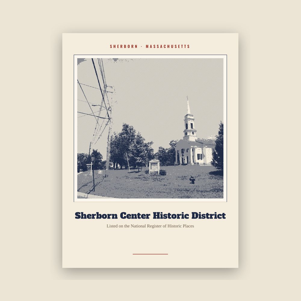 Sherborn Sherborn Center Historic District Landmark Print