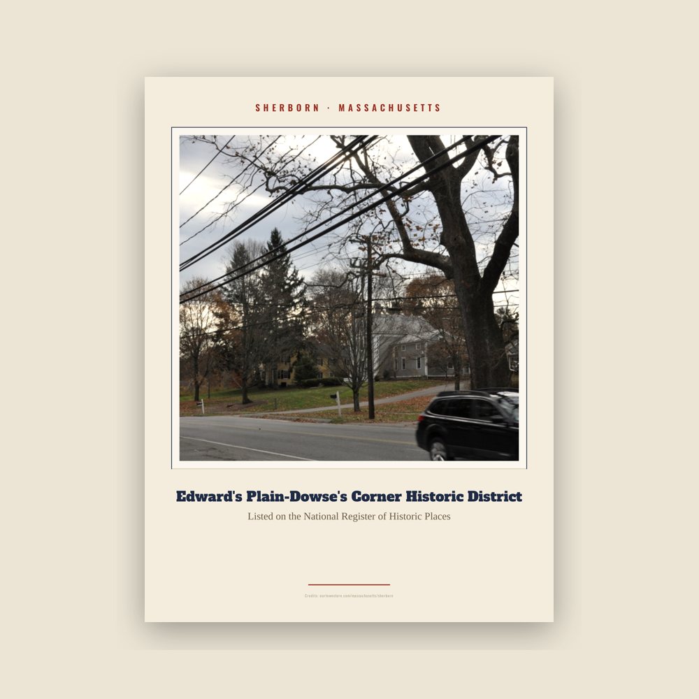 Sherborn Edward's Plain-Dowse's Corner Historic District Landmark Print
