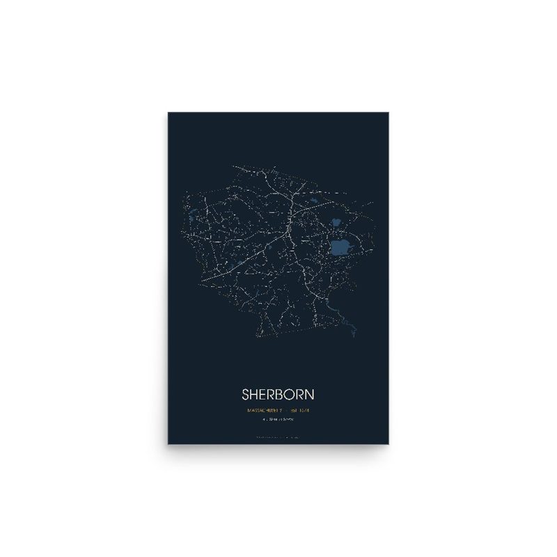Sherborn Street Map Poster · Midnight