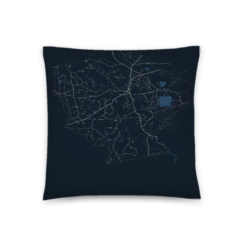 Sherborn Map Throw Pillow