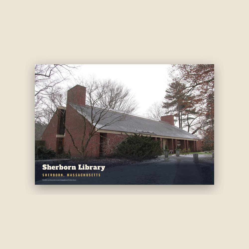 Sherborn Sherborn Library Postcard