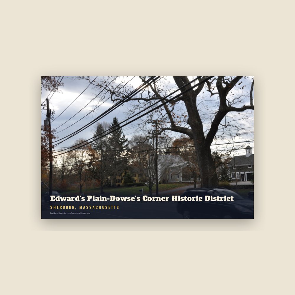 Sherborn Edward's Plain-Dowse's Corner Historic District Postcard