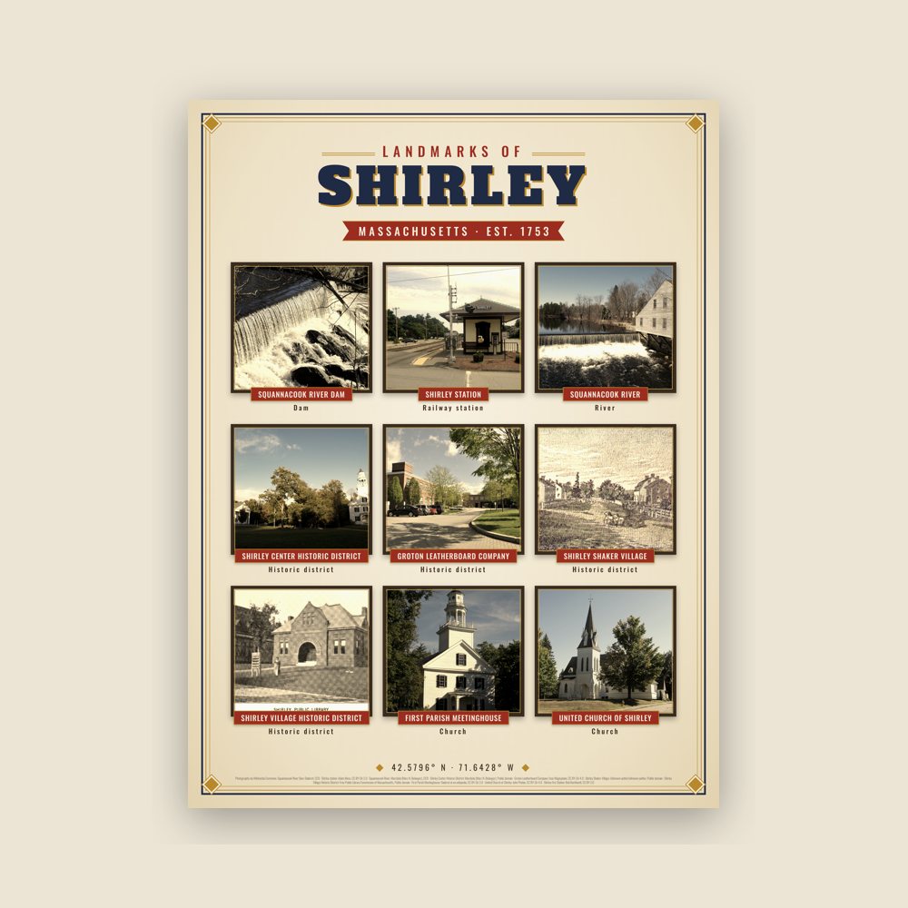Shirley Landmarks Photo Poster