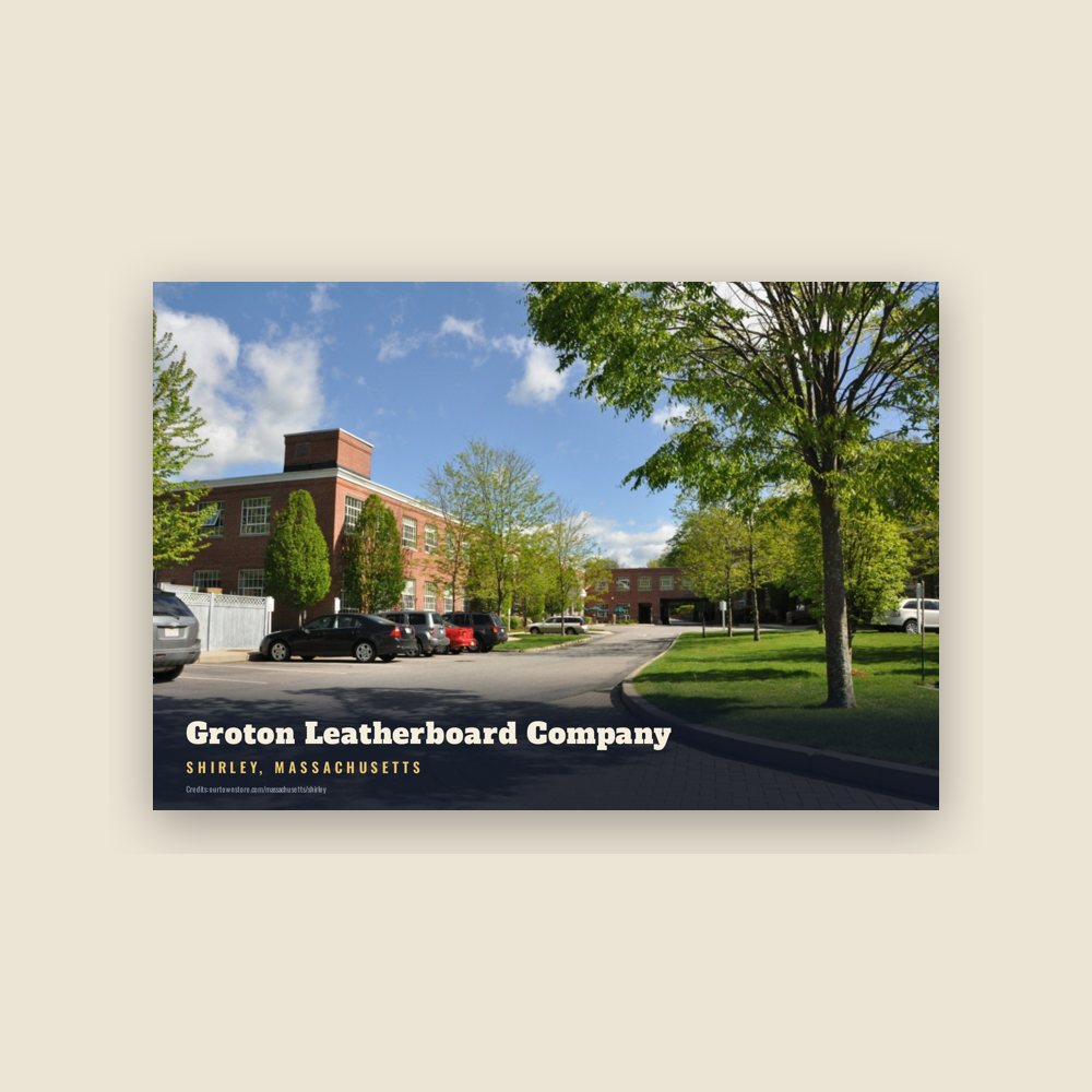 Shirley Groton Leatherboard Company Postcard