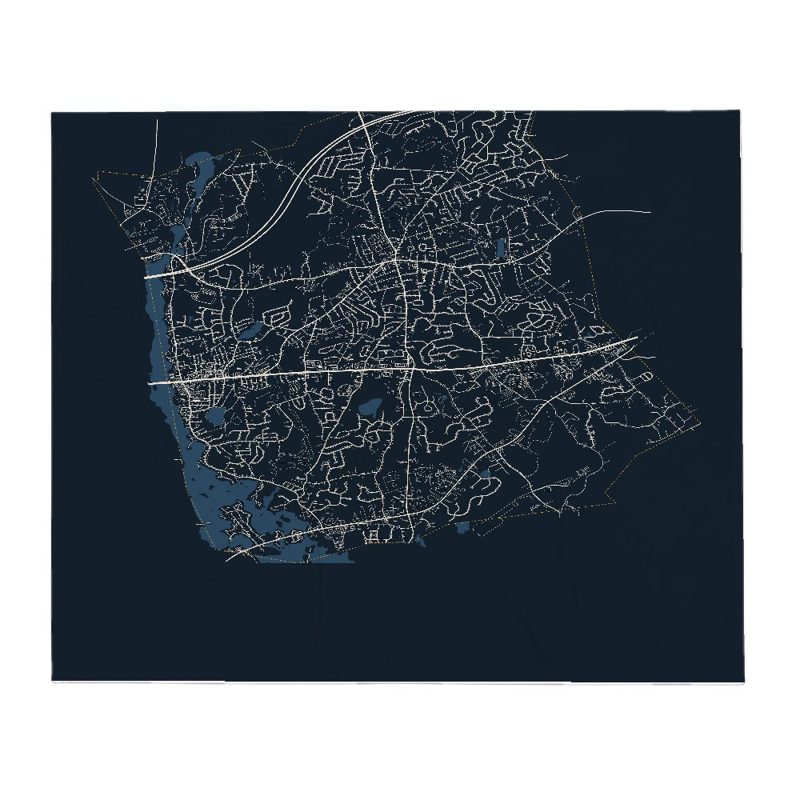 Shrewsbury Street Map Throw Blanket