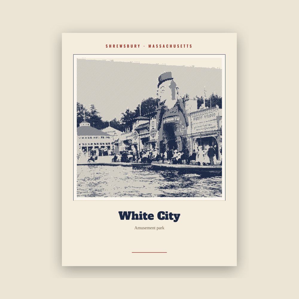 Shrewsbury White City Landmark Print