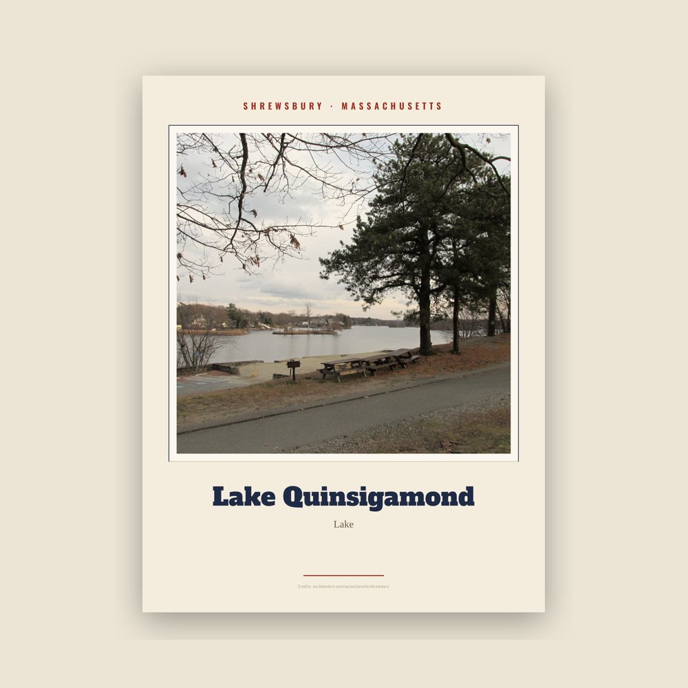 Shrewsbury Lake Quinsigamond Landmark Print