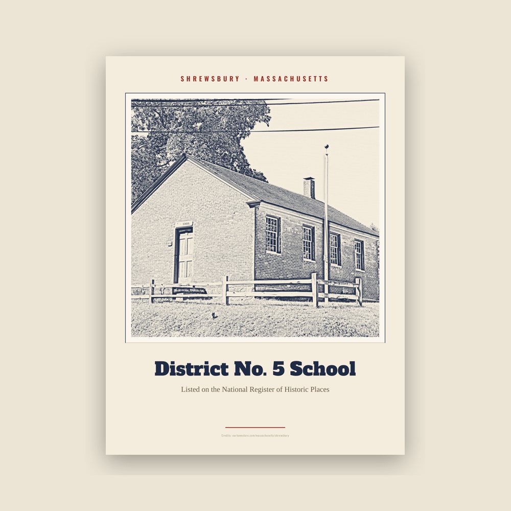 Shrewsbury District No. 5 School Landmark Print