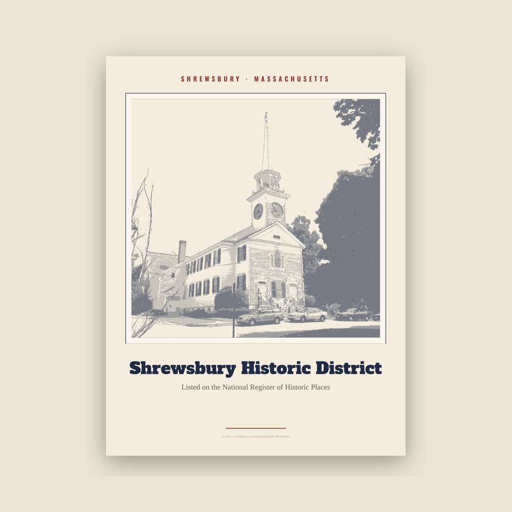 Shrewsbury Shrewsbury Historic District Landmark Print