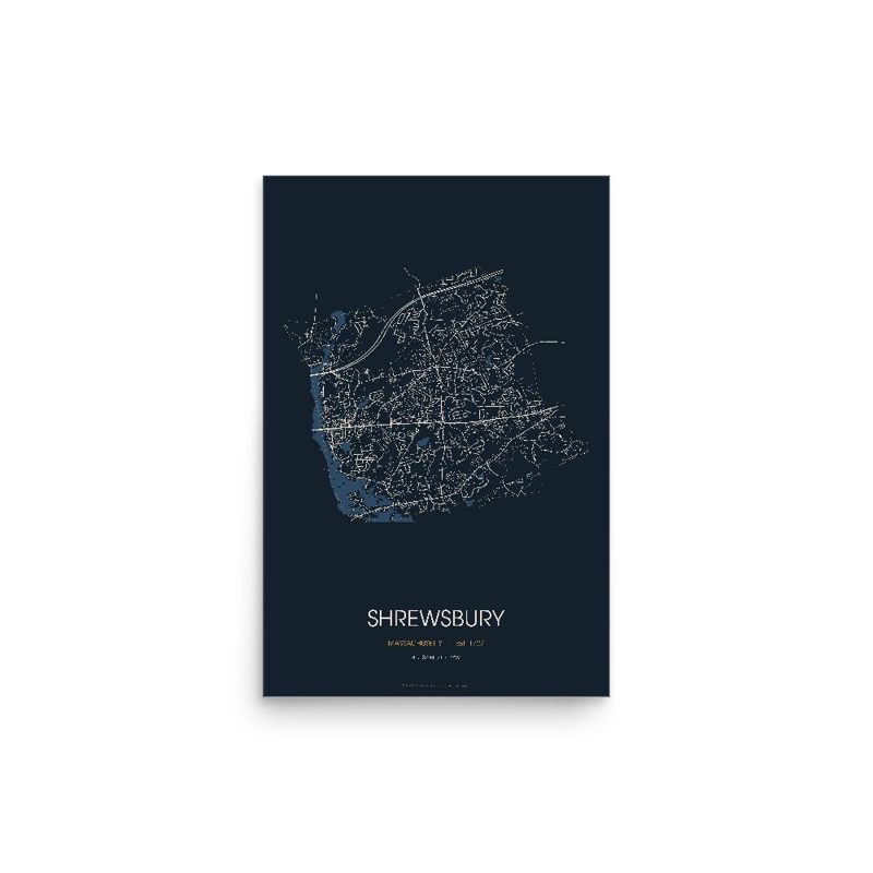 Shrewsbury Street Map Poster · Midnight