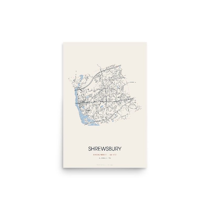 Shrewsbury Street Map Poster · Linen