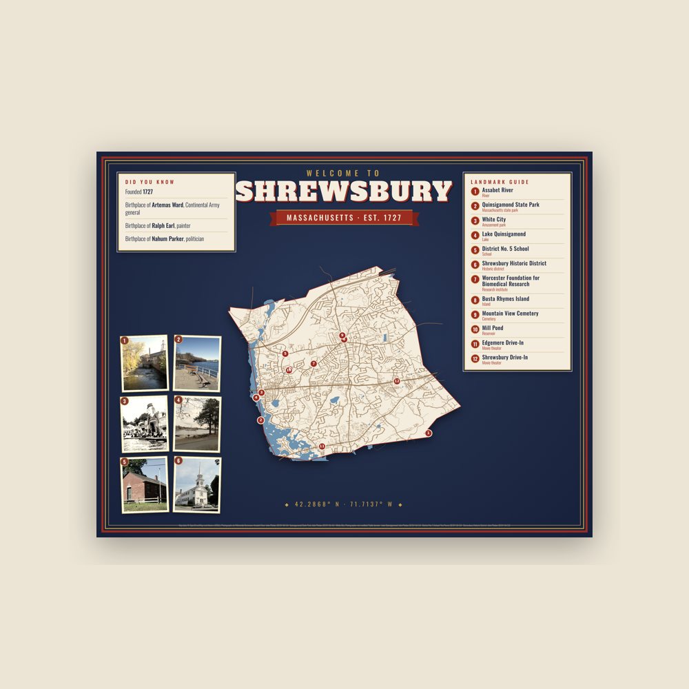 Shrewsbury Map Placemat