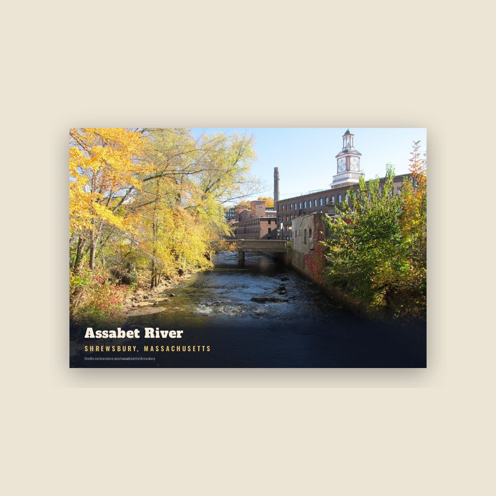 Shrewsbury Assabet River Postcard