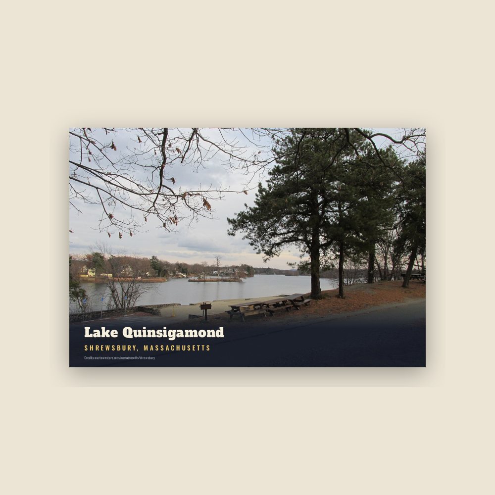 Shrewsbury Lake Quinsigamond Postcard