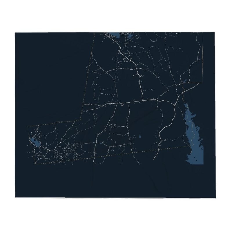 Shutesbury Street Map Throw Blanket