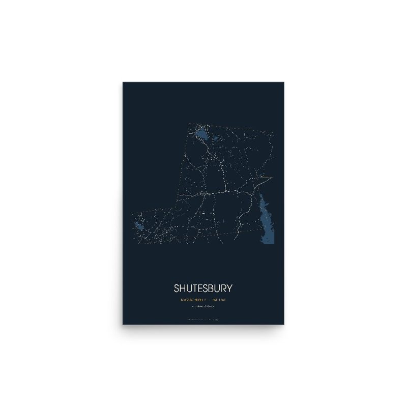 Shutesbury Street Map Poster · Midnight