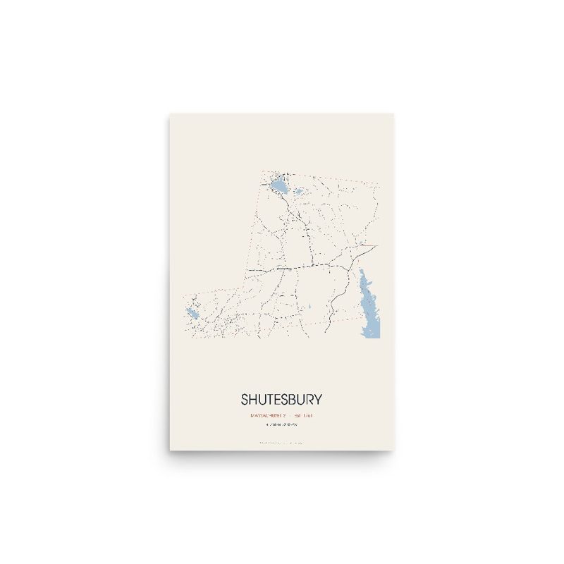 Shutesbury Street Map Poster · Linen
