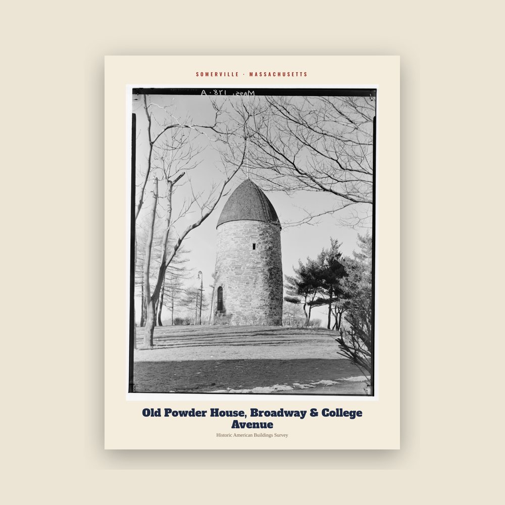 Somerville Old Powder House, Broadway & College Avenue Archive Print