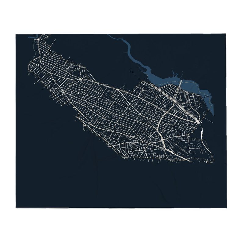 Somerville Street Map Throw Blanket