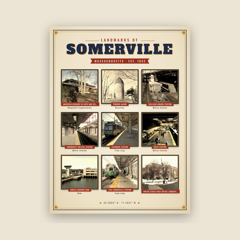 Somerville Landmarks Photo Poster