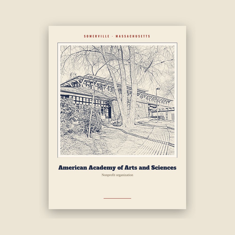 Somerville American Academy of Arts and Sciences Landmark Print