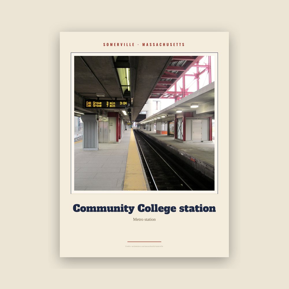 Somerville Community College station Landmark Print