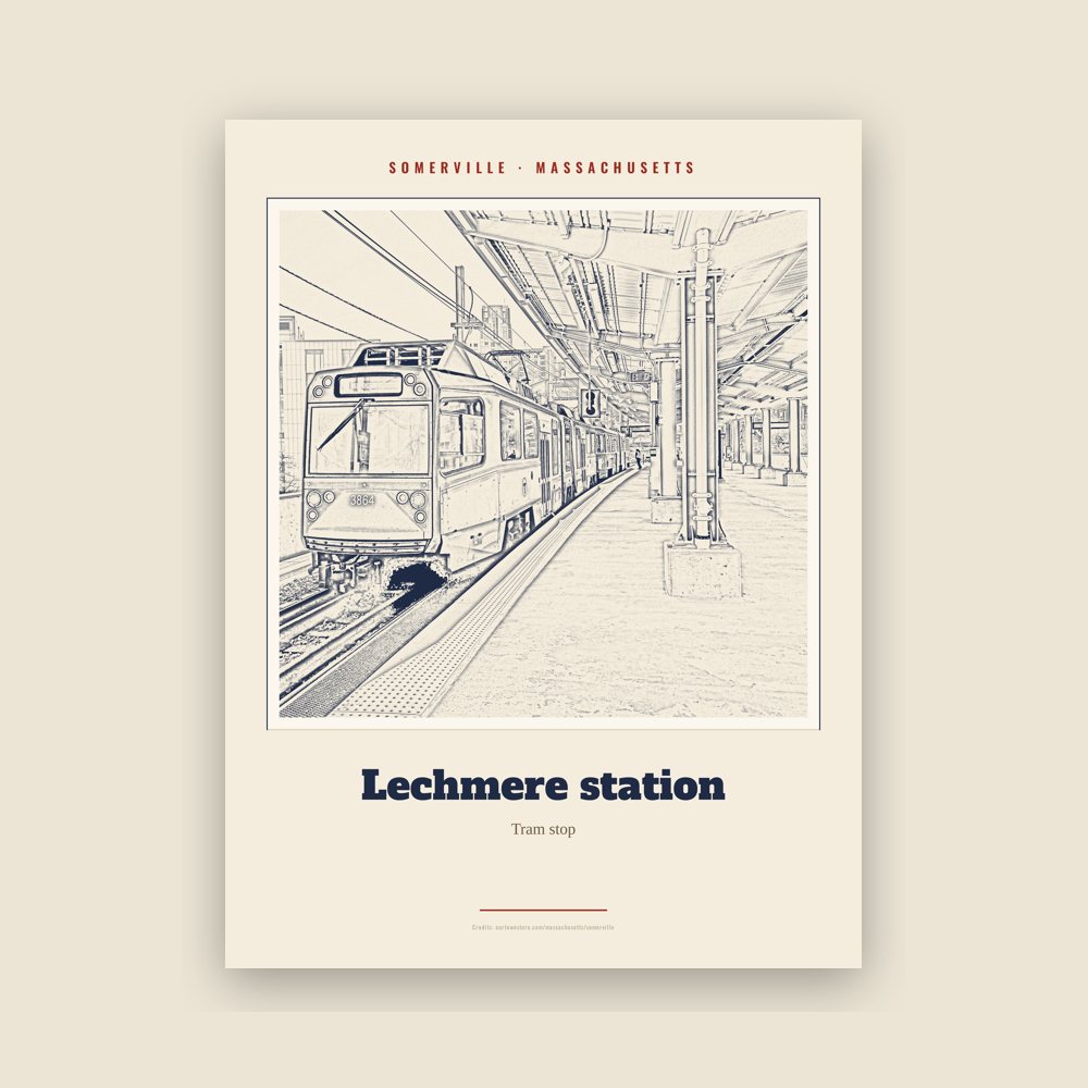 Somerville Lechmere station Landmark Print
