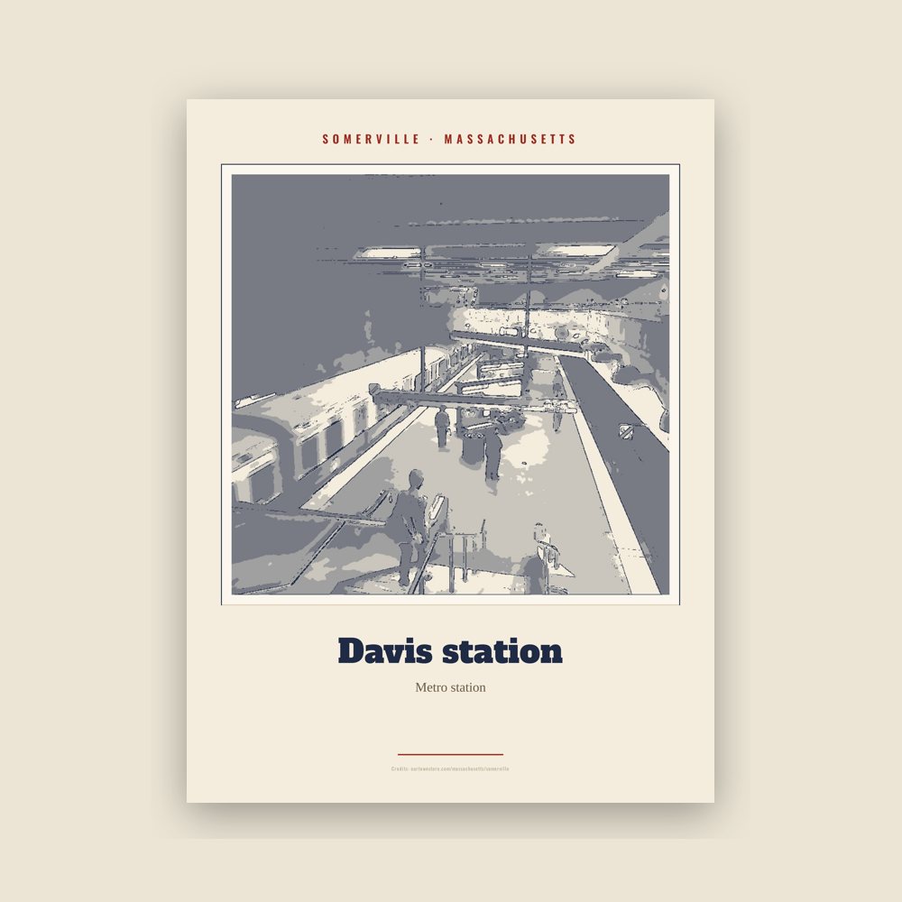 Somerville Davis station Landmark Print