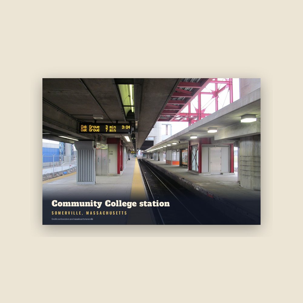 Somerville Community College station Postcard