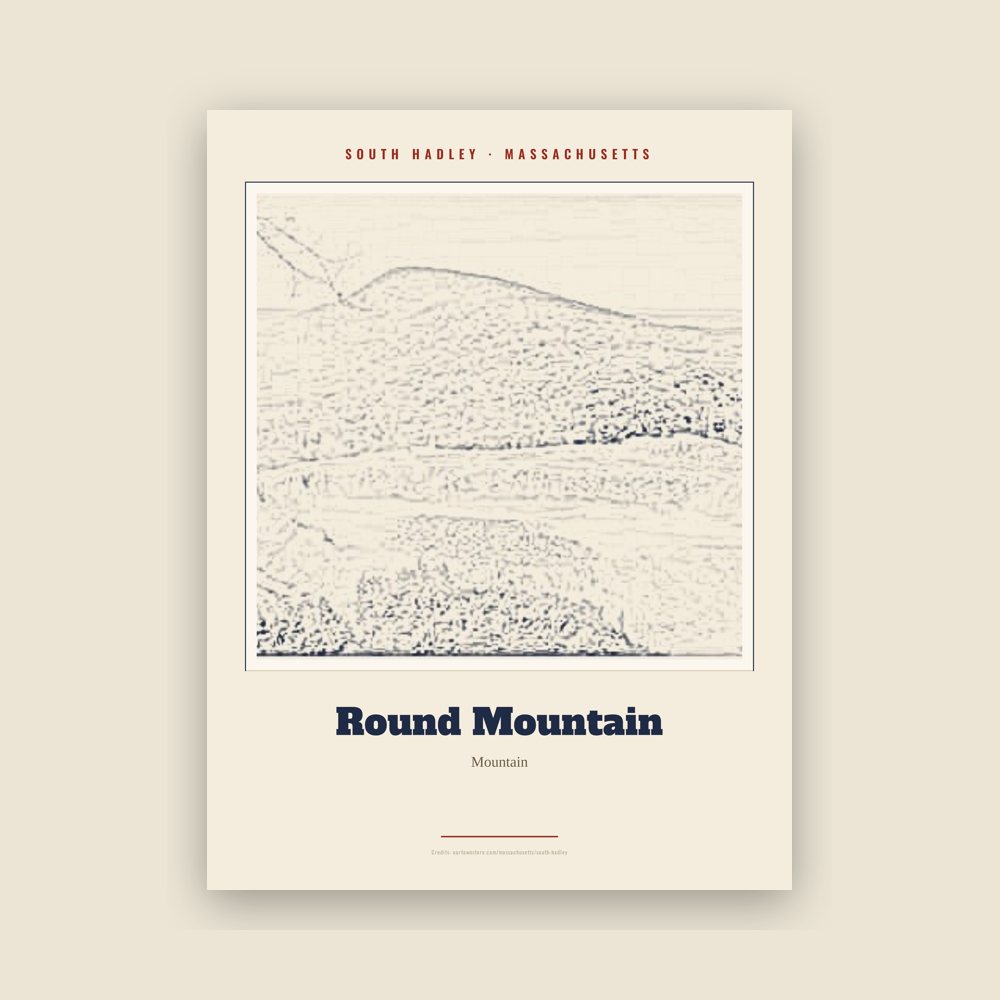 South Hadley Round Mountain Landmark Print