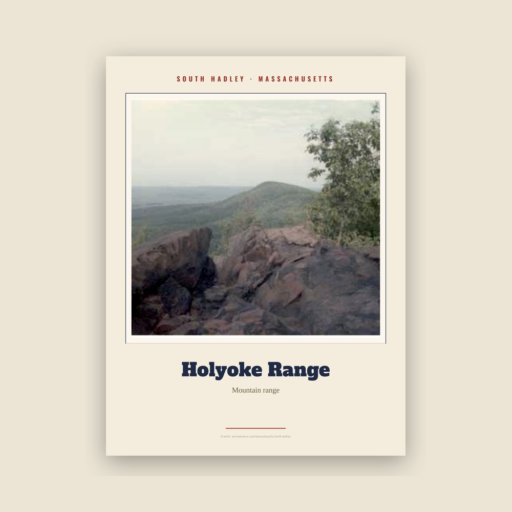 South Hadley Holyoke Range Landmark Print