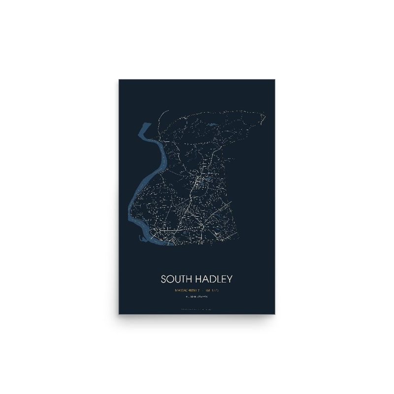 South Hadley Street Map Poster · Midnight