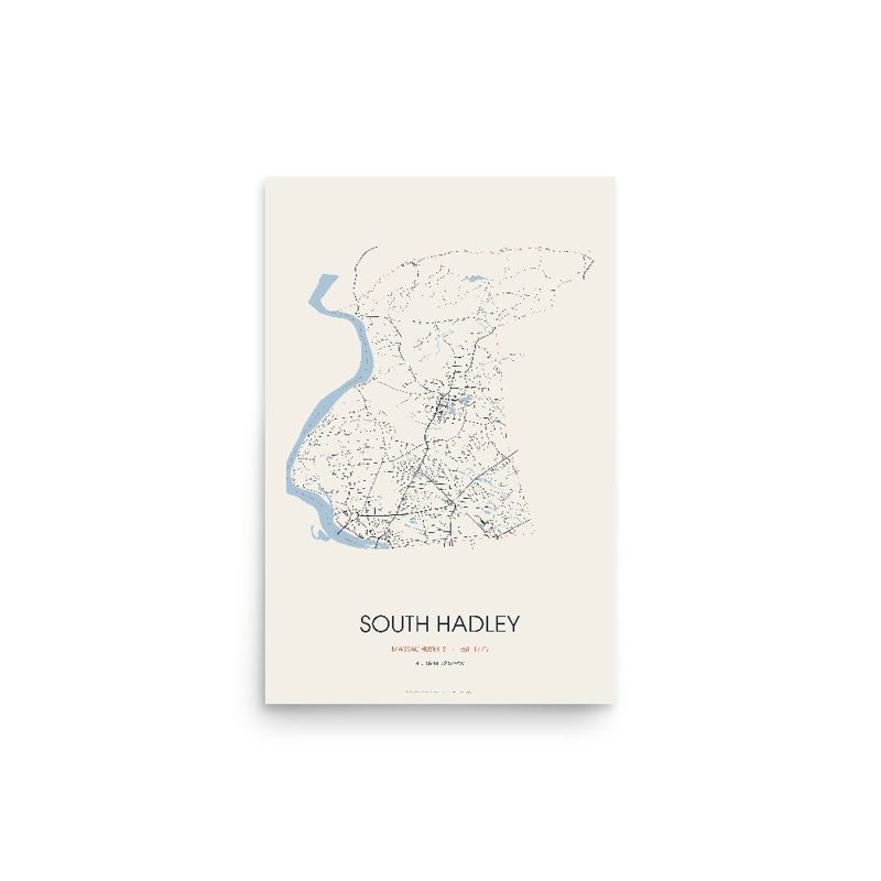 South Hadley Street Map Poster · Linen