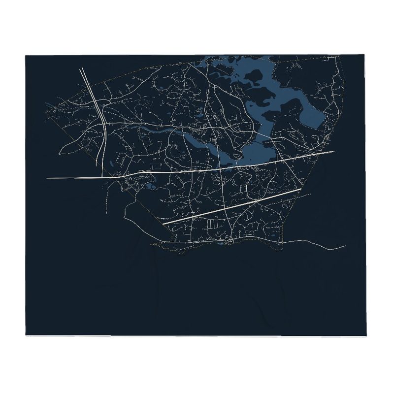 Southborough Street Map Throw Blanket
