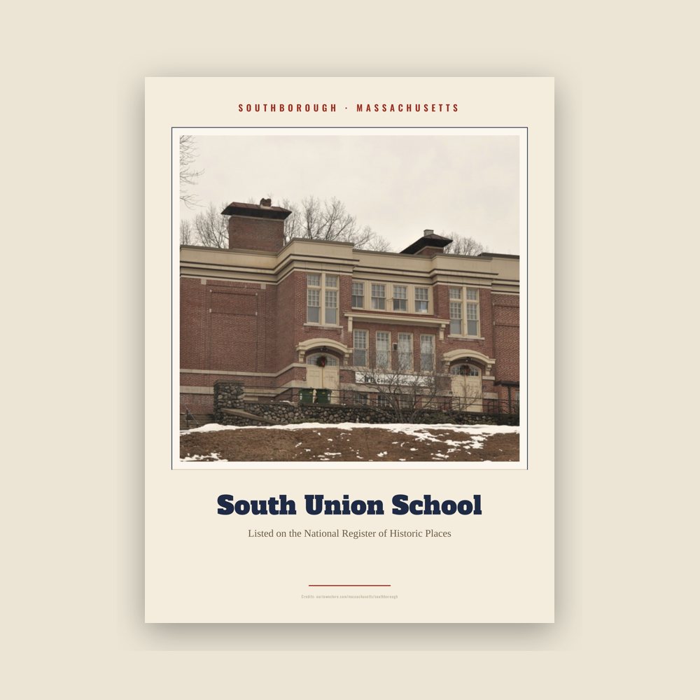 Southborough South Union School Landmark Print