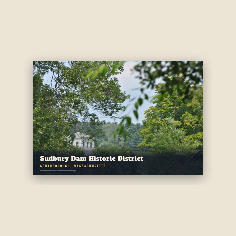 Southborough Sudbury Dam Historic District Postcard